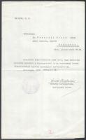 1938 Wenczel Áprád ügyvédnek, Wenczel Gusztáv jogtudós fiának szóló engedély Serédi Jusztinián hercegprímás autográf aláírásával, melyben meghatalmazza, hogy a főszentszék előtt ügyvédként szerepeljen