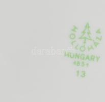 Hollóházi 4 darab dekoratív porcelán tárgy: virágmintás váza, kobaltkék alapon arany virágmintás váz...