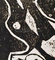 Bálint Endre (1914-1986): (...) tánc, 1950. Monotípia, papír. Jelzett. Bálint Endre autográf ajándék...