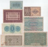 1918-1944. 7db klf bankjegy klf országokból, közte Albánia 1940. 2L, Románia / Német megszállás 1917...