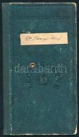1957 Bp., Számviteli Főiskola okleveles könyvvizsgálói tanfolyam leckekönyve, benne aláírásokkal, il...