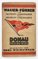 Weinzinger, Hans: Donau Passau-Wien. Wasserführer für Faltboot- und Kanufahrer. Leipzig-Zürich, [1925], Grethlein & Co., 45+(3) p. Térkép-melléklettel. Német nyelven. Kiadói papírkötés, kissé foltos borítóval, tulajdonosi névbejegyzéssel.