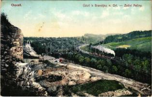 1915 Chocen, Údolí k Brandysu n. Orl. - Zadní Peliny / valley, railway, locomotive, train (EB)