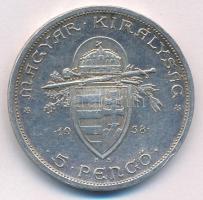 1938. 5P Ag "Szent István" T:AU,XF ph, kis karc
Adamo P8.1