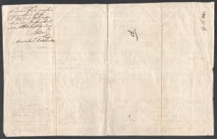 1845 Arad, telekkönyvi kivonat, papírfelzetes viaszpecséttel, középen hajtott, 40,5x25,5 cm