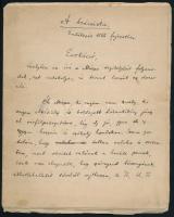 cca 1920-1940 Molnár Antal (1890-1983) zenetörténész, zeneszerző és zeneesztéta, brácsaművész A brácsista. Emlékezés több fejezetben c. írásának autográf kézirata, aláírás nélkül, 34 beírt oldal.