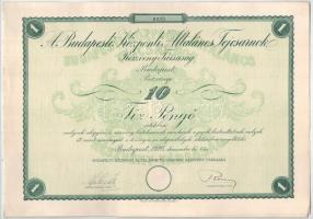 1926 Budapest "Budapesti Központi Általános Tejcsarnok Részvénytársaság" részvénye 10P-ről...
