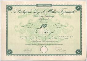 1926 Budapest "Budapesti Központi Általános Tejcsarnok Részvénytársaság" részvénye 10P-ről...