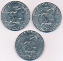 Amerikai Egyesült Államok 1972-1978D 1$ Cu-Ni "Eisenhower" (3xklf évjárat) T:AU,XF karc, k...