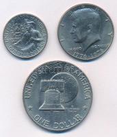 Amerikai Egyesült Államok 1976. 25c Cu-Ni + 1/2$ Cu-Ni + 1$ Cu-Ni "A függetlenség 200. évfordul...