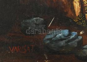 Varga T. Jelzéssel: Marhapásztor. Olaj, fa. Jelzett. Apró felületi sérülésekkel. 18x24 cm