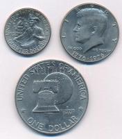 Amerikai Egyesült Államok 1976. 25c Cu-Ni + 1/2$ Cu-Ni + 1$ Cu-Ni "A függetlenség 200. évfordul...