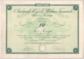 Budapest 1926. "Budapesti Központi Általános Tejcsarnok Részvénytársaság" részvénye 10P-rő...