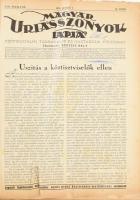 1931 Magyar Úriasszonyok lapja második félév bekötve, egy lap gyűrött