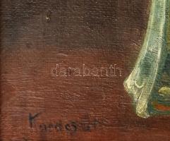 Kardos Gábor (1881-1942): Csendélet. Olaj, vászon, jelzett. Dekoratív fakeretben, 35x20 cm