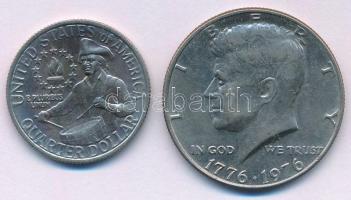 Amerikai Egyesült Államok 1976. 25c Cu-Ni + 1/2$ Cu-Ni "A függetlenség 200. évfordulója (Bicentenárium)" T:AU,XF karc USA 1976. 25 Cents Cu-Ni + 1/2 Dollar Cu-Ni "Bicentennial" C:AU,XF scratch