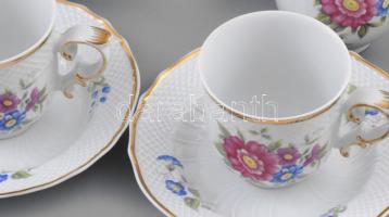 Hollóházi Hajnalka mintás kávés készlet + 2 darab Hajnalka váza. Jelzéssel, minimális kopottsággal, ...