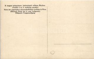 A magyar tudományos intézmények otthona Bécsben (Ezelőtt a m. k. testőrség palotája), főlépcső . Hun...