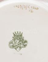 Ilmenau bordó, rózsamintás porcelán tányér. kézzel festett, jelzett, hibátlan, d: 17 cm