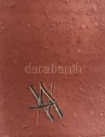 Vertel Andrea (1953- ): Macskás asszony, mázas kerámia, jelzett, hibátlan, 26 cm