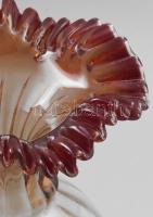 Üveg váza. Formába öntött, anyagában színezett, hibátlan 26 cm