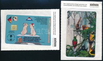 Németország-Hollandia - Loriot Telefonkártyák - Artists United for Nature - papagáj+tukán, összesen 2 db