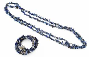 Lapis lazuli többsoros nyaklánc + karkötő
