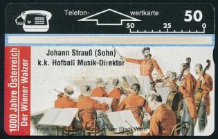 Ausztria 1996 1000 Jahre Österreich - Der Wiener Walzer 50 egységes telefonkártya tanúsítvánnyal