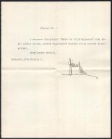 1938 Habsburg József Ágost (1872-1962) főherceg gépelt köszönő sorai, autográf aláírásával, Völgyesi Ferenc (1895-1967) orvos, pszichiáter és hipnotizőr részére.