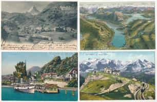 18 db RÉGI svájci város képeslap szép állapotban / 18 pre-1945 Swiss town-view postcards in nice condition