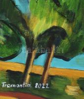 Tramontini Ervin (1952-): Strand Akaliban (Balaton). Akril, vászon. Jelezve balra lent. 50x70 cm