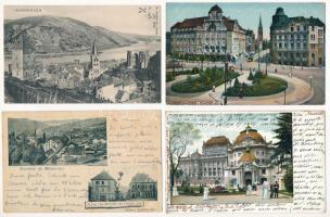 69 db RÉGI német város képeslap vegyes minőségben, sok hosszú címzéses / 69 pre-1945 German town-view postcards in mixed quality, many pre-1900