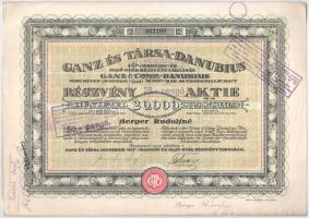 Budapest 1923. "Ganz és Társa- Danubius Gép-, Waggon- és Hajó-Gyár Részvénytársaság" részv...