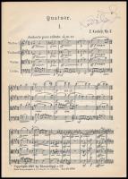 Kodály Zoltán: Quatuor. Op. 2. (Aláírt példány!) Bp., 1910, Rózsavölgyi, 53 p. Első kiadás. Kiadói p...