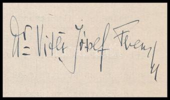 1944 Habsburg-Lotaringiai József Ferenc főherceg (1895-1957) gépelt sorai, "Kedves Méltóságos U...