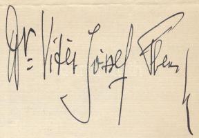 1938 Habsburg-Lotaringiai József Ferenc főherceg (1895-1957) gépelt köszönő sorai, autográf aláírásá...