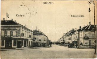 1921 Kőszeg, Király út, Arany Strucz szálló, Kopfstein Mór és Bernát üzlete (EK)