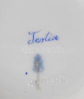 Óherendi Tertia cukortartó, fedél nélkül, kopással, d: 9 cm, m: 7 cm