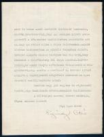 1931 Légrády Ottó (1878-1948) a Pesti Hírlap szerkesztőjének gépelt levele, autográf aláírással, Ilo...