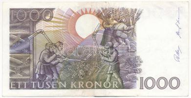 Svédország 1990-1991. 1000Kr "0320802147" T:F kis beszakadások, de erős papír Sweden 1990-...