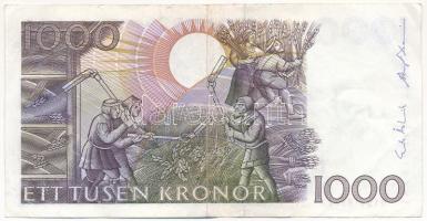 Svédország 1989. 1000Kr "9154183627" T:F kis beszakadás, de erős papír Sweden 1989. 1000 K...