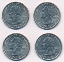Amerikai Egyesült Államok 2001. 25c Cu-Ni (4xklf) forgalmi emlékkiadások a "Szövetségi Államok&...