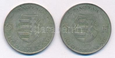 1947. 5Ft Ag "Kossuth" (2x) T:F patina Adamo F8.1