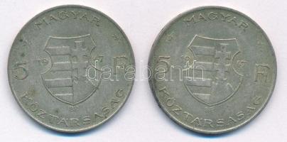 1947. 5Ft Ag "Kossuth" (2x) T:F patina Adamo F8.1