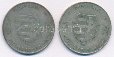 1947. 5Ft Ag "Kossuth" (2x) T:F patina Adamo F8.1