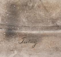 Gödör Vendéglő, Gyula, antik ezüstözött kínáló, "Tutay" gravírozással, jelzéssel, kopással...