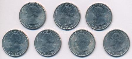 Amerikai Egyesült Államok 2012-2018. 25c Cu-Ni (7xklf) forgalmi emlékkiadások a "Gyönyörű Ameri...