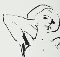 Gyémánt László (1935-): Akt. Szitanyomat, papír, jelzett, művészpéldány E.A./Ex. jelzéssel, lapméret...