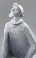 Zsolnay Don Quijote és Sancho Panza. Tervező: Olcsai Kiss Zoltán (1895-1981). Jelzett, alján minimál...