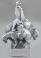 Zsolnay Don Quijote és Sancho Panza. Tervező: Olcsai Kiss Zoltán (1895-1981). Jelzett, alján minimál...